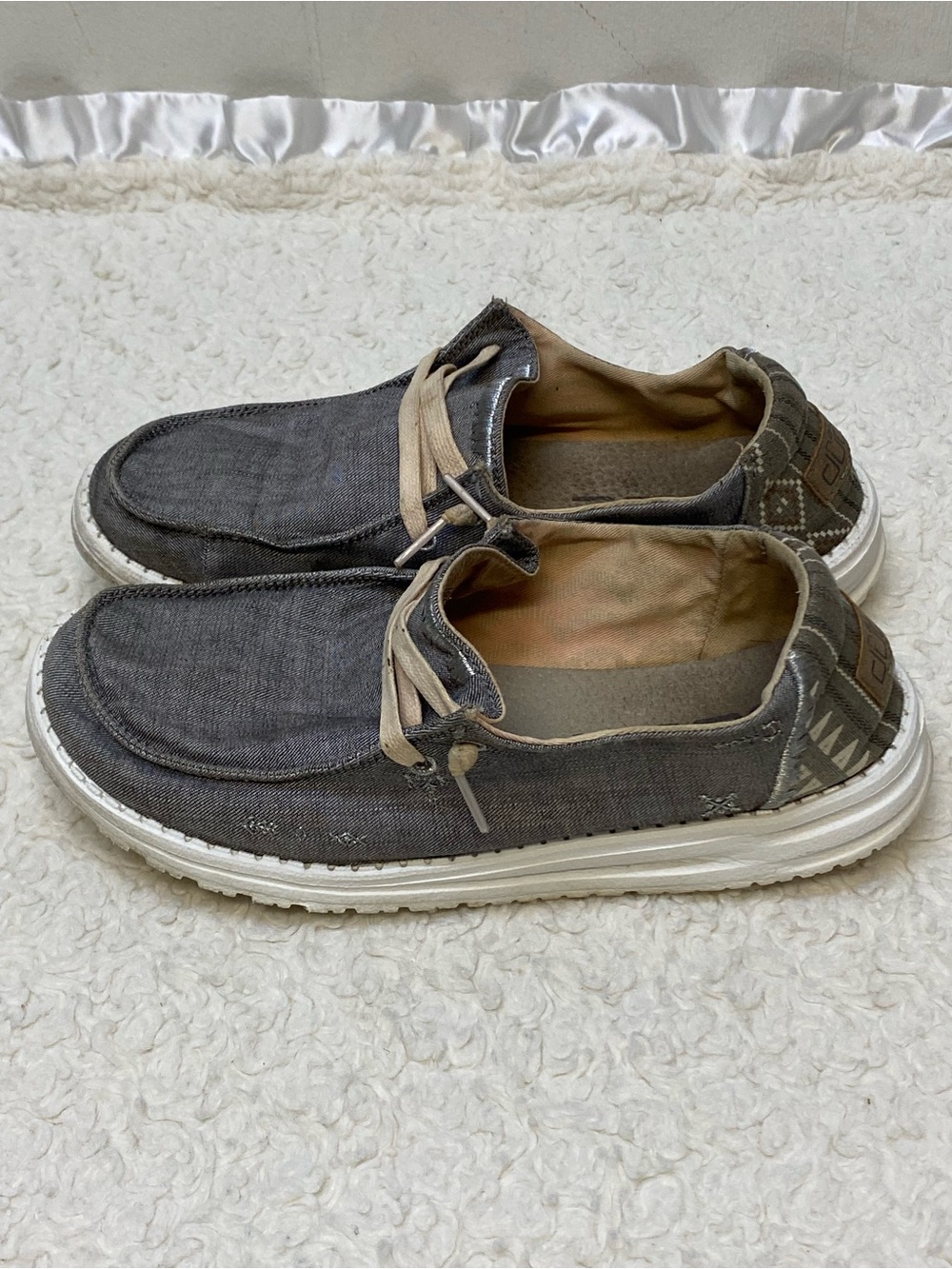 Hey Dude Women's Wendy Boho Grey slip-on shoes grey color SIZE 8